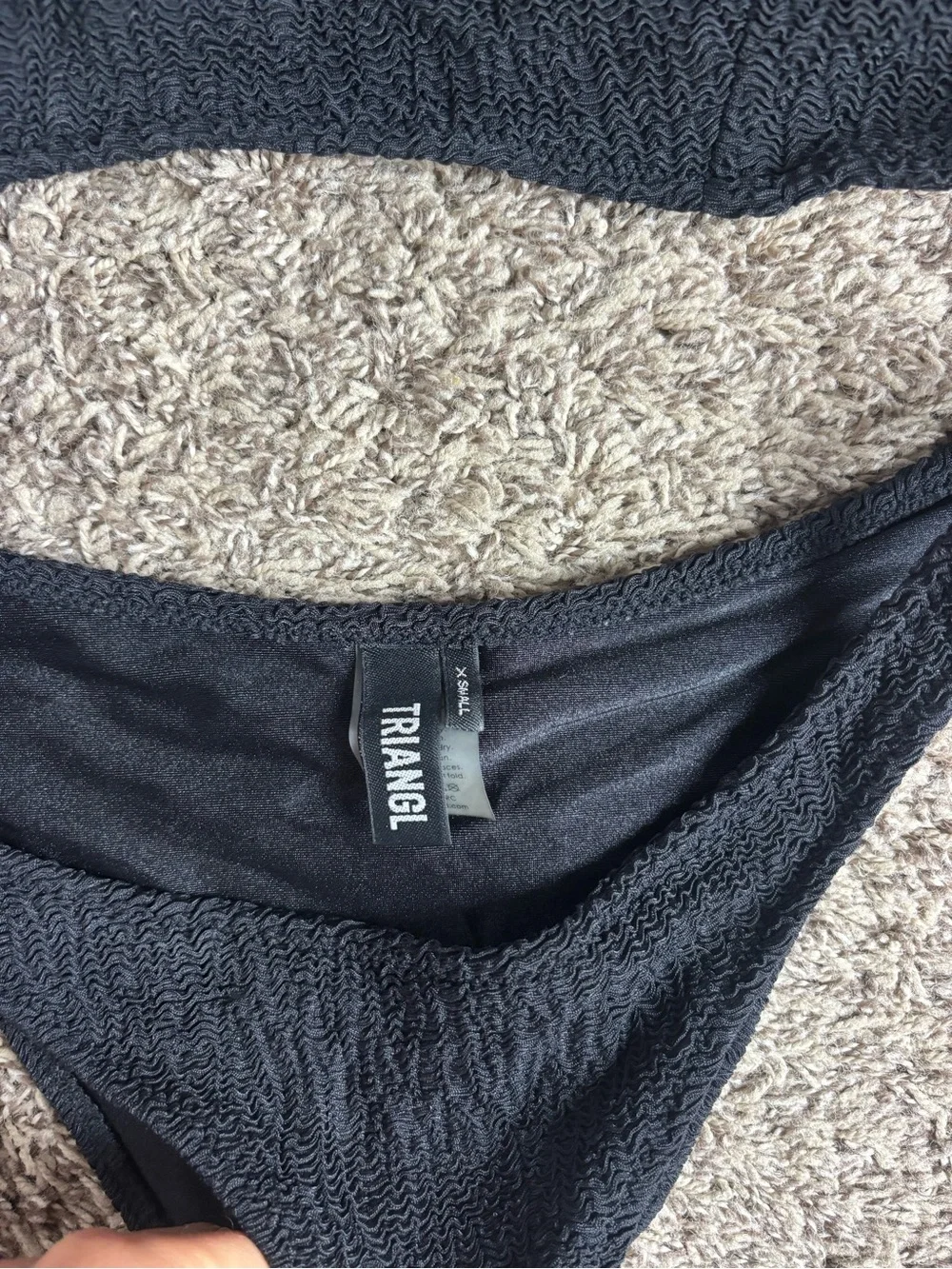 triangl swimwear Black Textured Bikini Top and Bottom